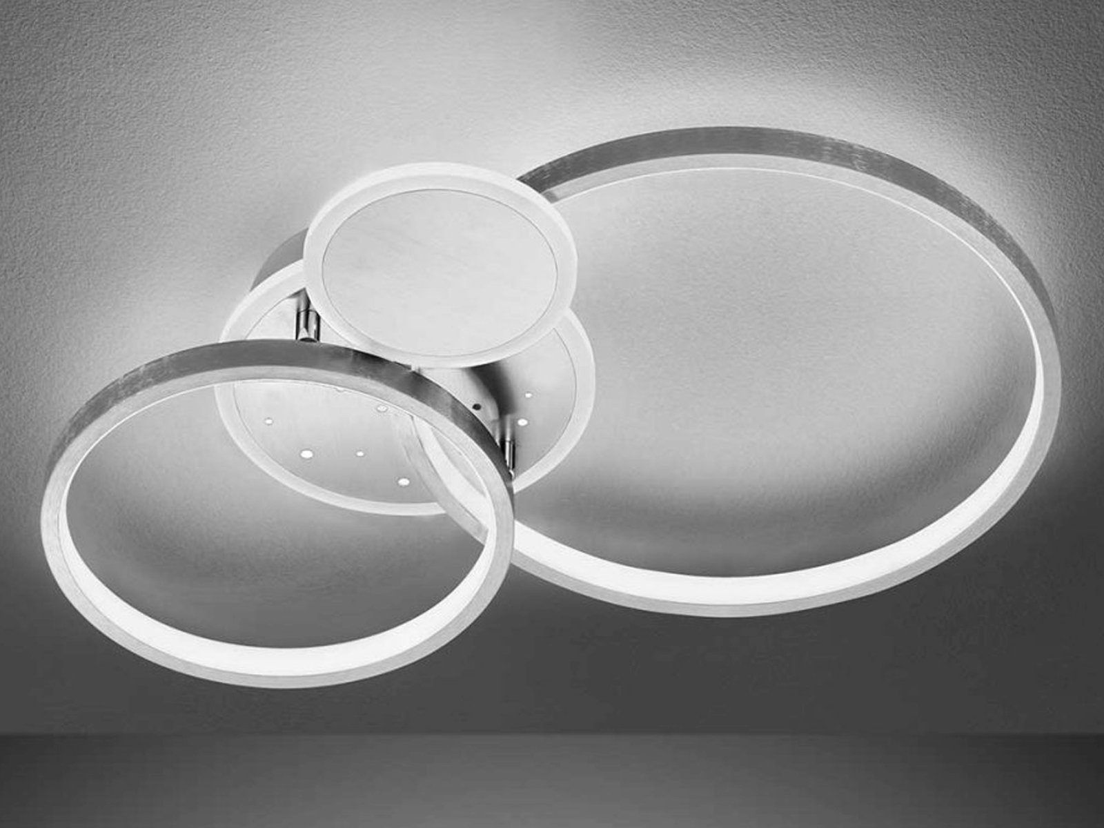 WOFI LED Deckenleuchte, Dimmer, LED fest integriert, Warmweiß, Deckenbeleuchtung dimmbar, große Sternen-himmel Ring-Lampe flach