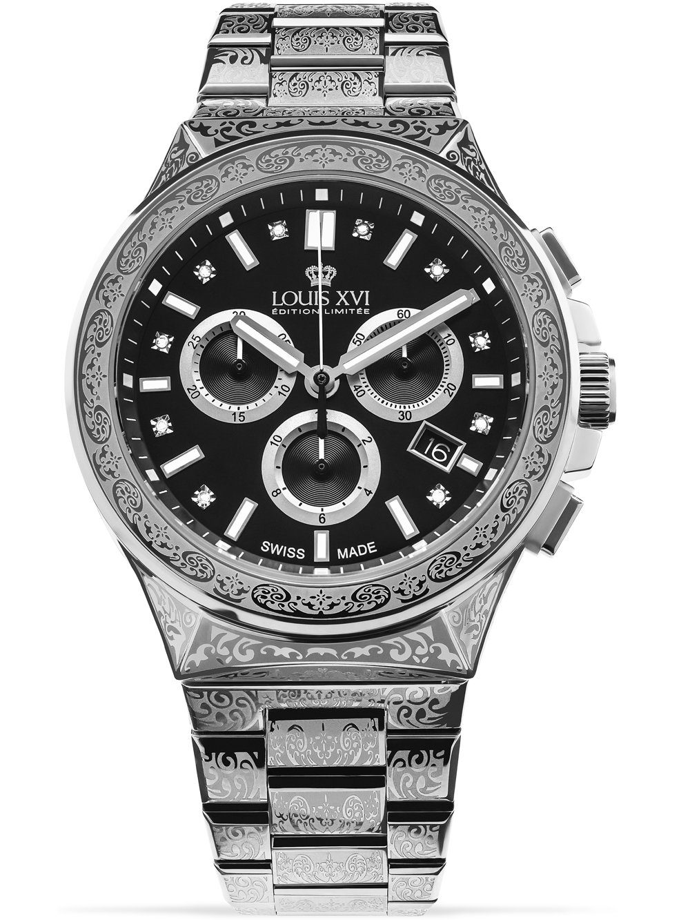 Quarzuhr Louis XVI LXVI1214 Le Monarque Chronograph Herrenuhr 42mm 5ATM Louis XVI LXVI1214 Le Monarque Chronograph Herrenuhr 42mm 5ATM