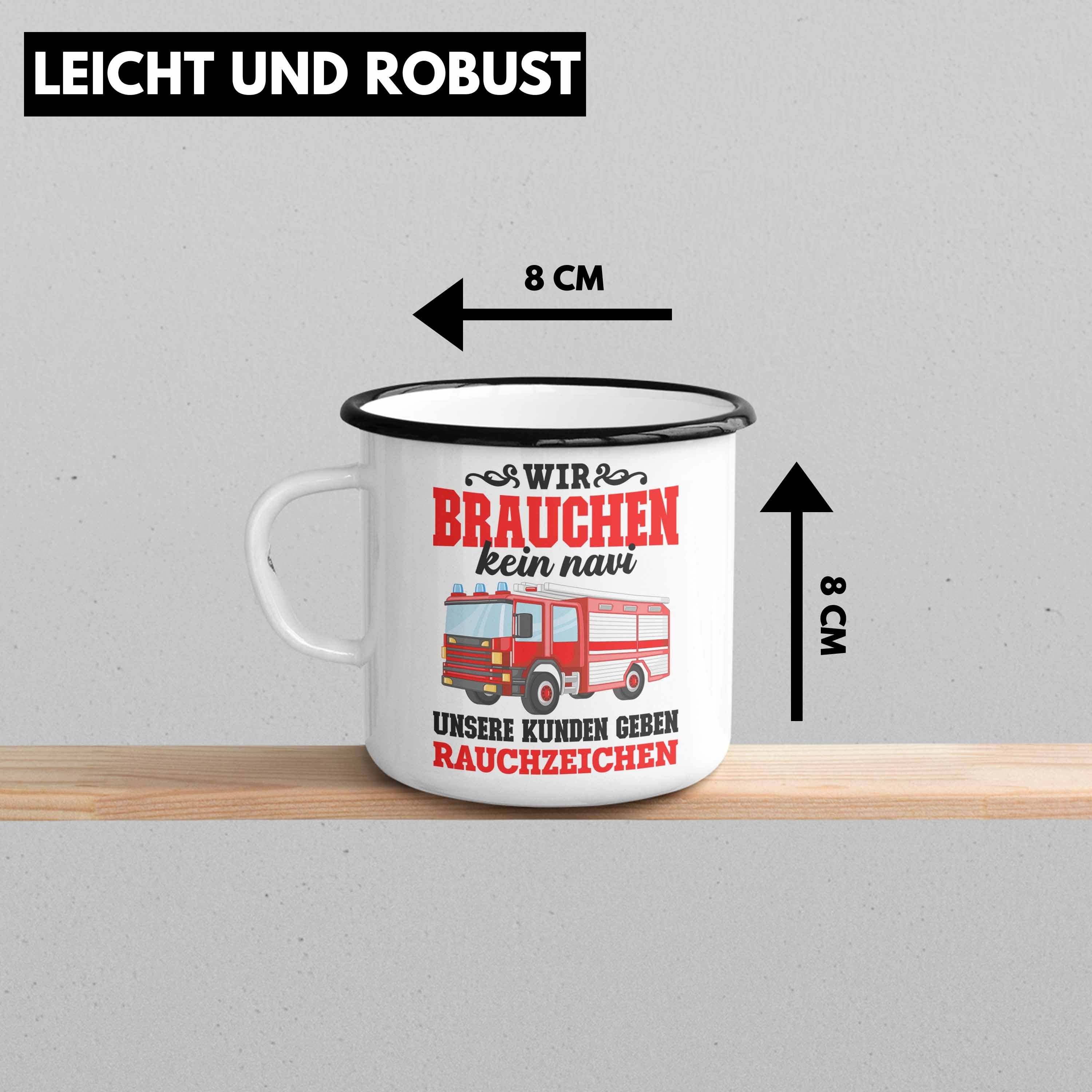 Trendation Thermotasse Trendation - Feuerwehr Emaille Tasse Geschenk Feuerwehrgeschenkartikel