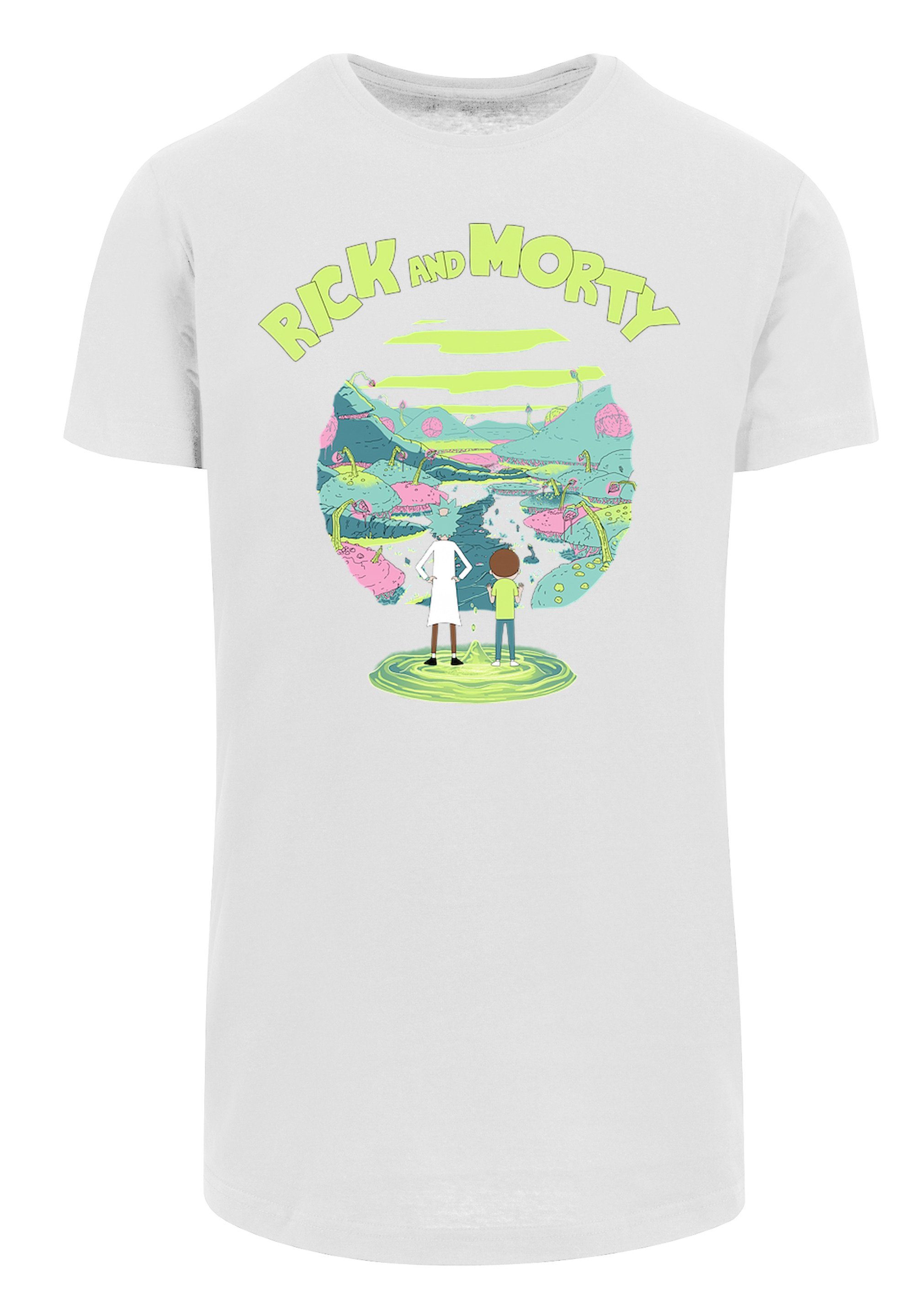 T-Shirt Print and Morty weiß Portal Rick F4NT4STIC