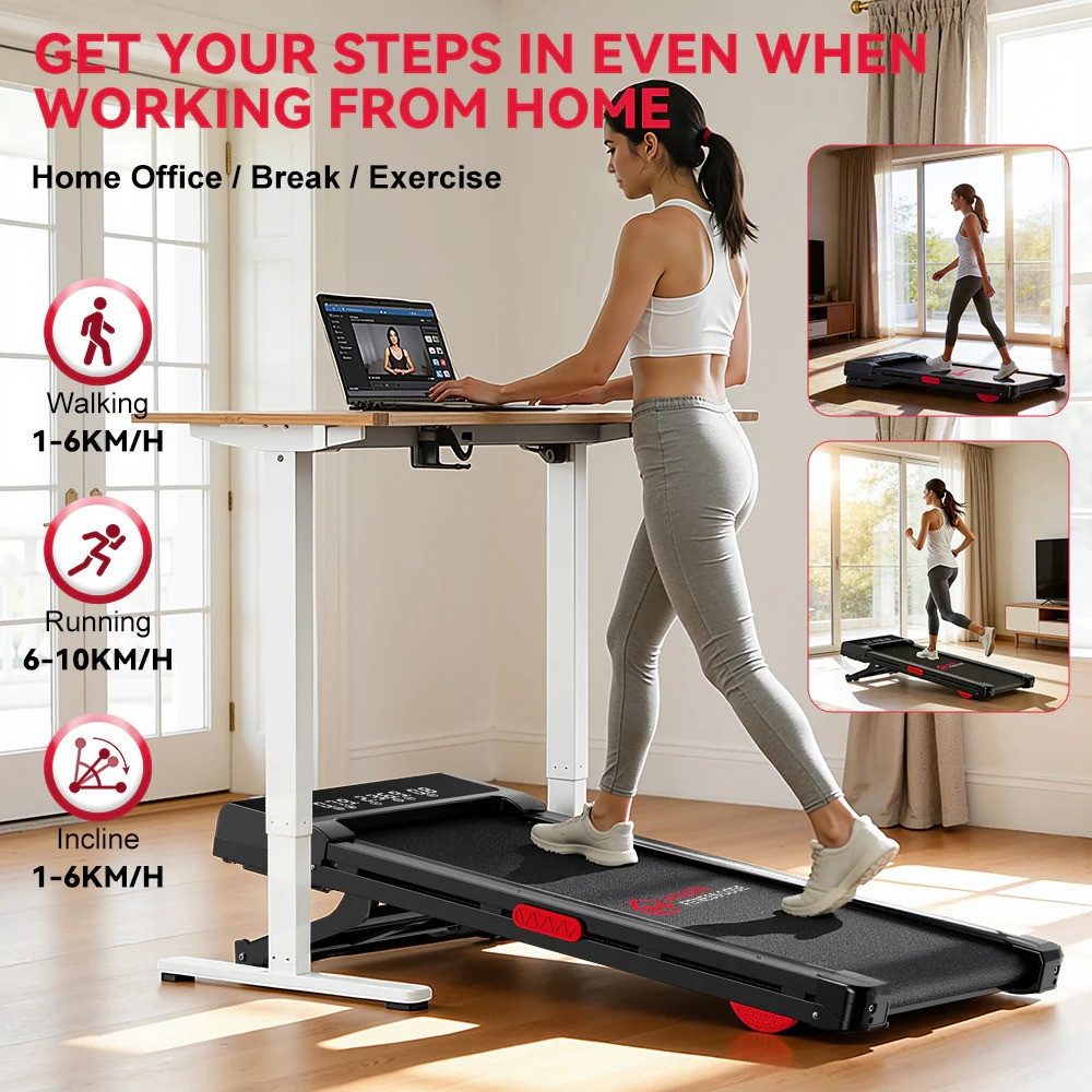 Hamlody Laufband klappbar elektrisch mit Steigung, Walking Pad für Zuhause (1–10 km/h Walking Pad, 2.5HP Motor, LED Display, Heimtrainer Laufband), Max.Tragfähi – Bild 3 von 5