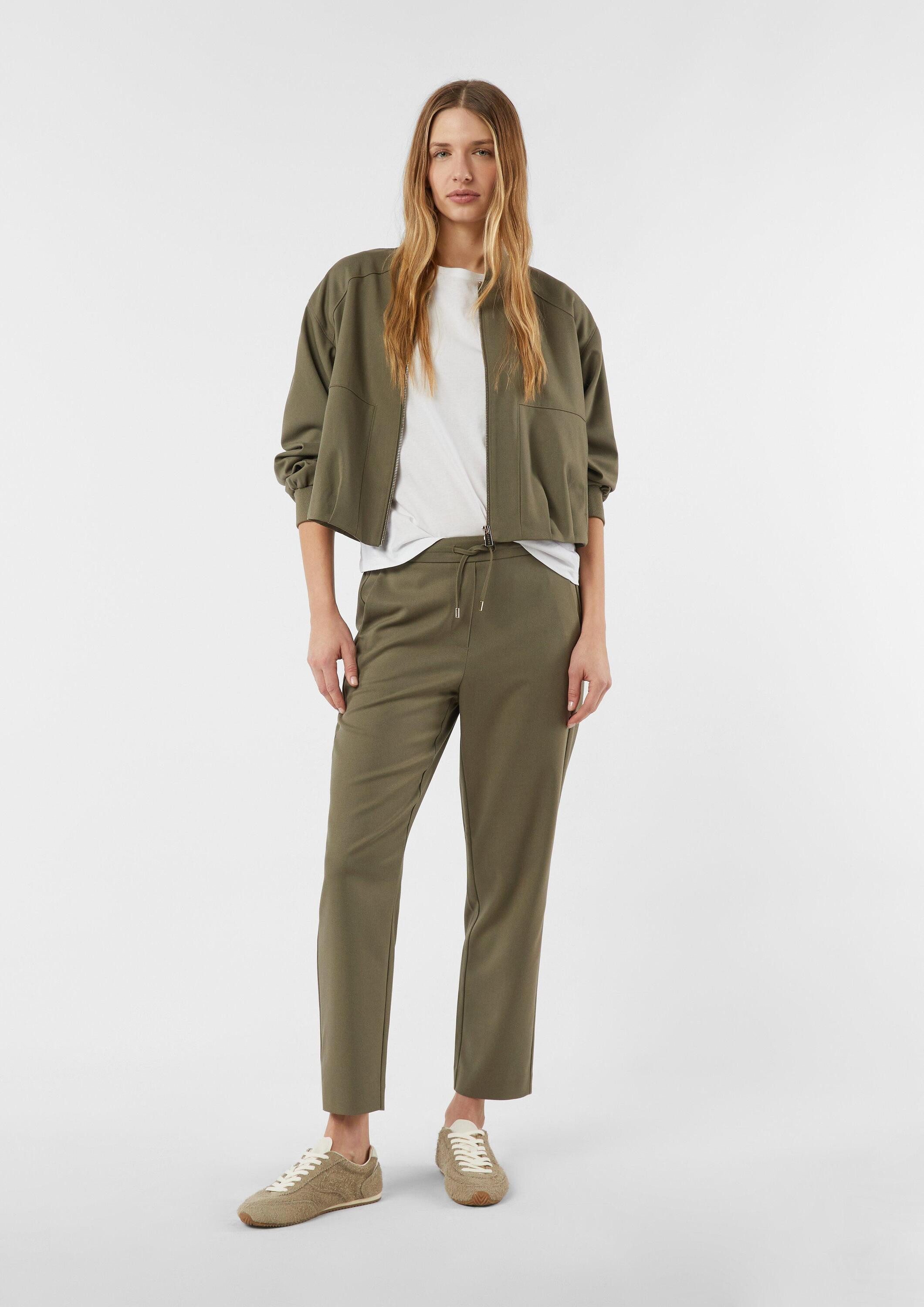 comma 7/8-Hose Hose Jogpants aus Twill mit elastischem Bund