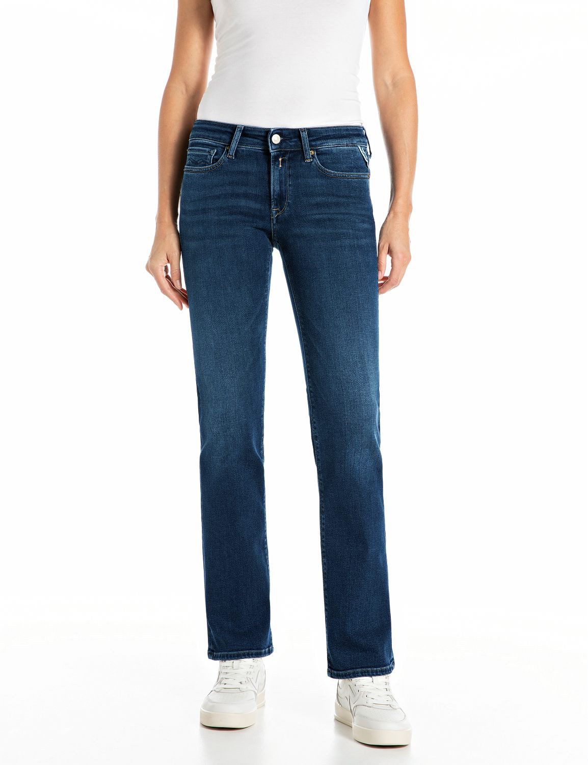 Replay Bootcut-Jeans NEW LUZ mit gesticktem R an der Gesäßtasche