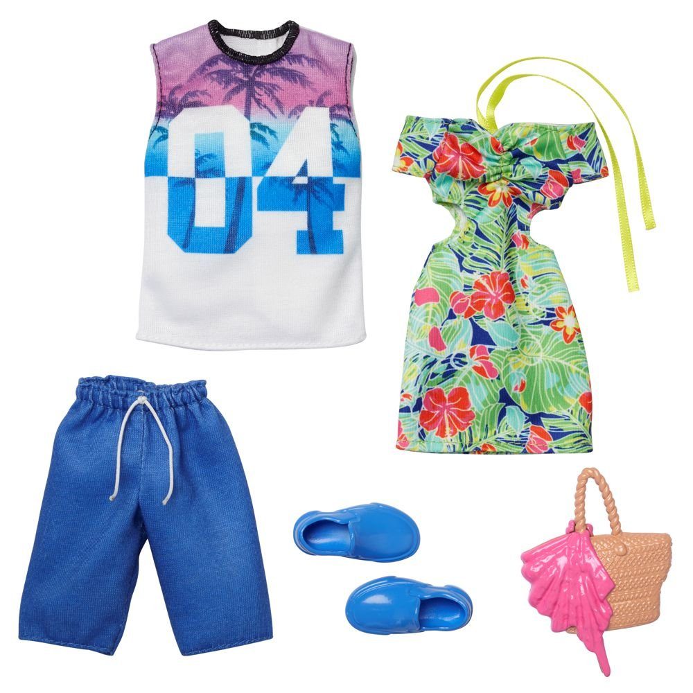 Mattel® Puppenkleidung »Sommer Outfit Garderoben Set Barbie & Ken Mattel  HBV72 Puppen-Kleidung«