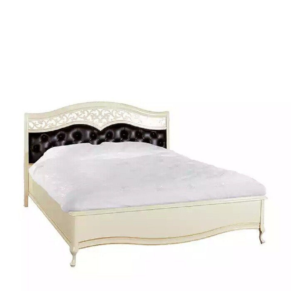 JVmoebel Bett Weiß Bett Möbel Design Betten Doppelbett Luxus Schlafzimmer Holz (1-tlg., Bett), Made in Europe