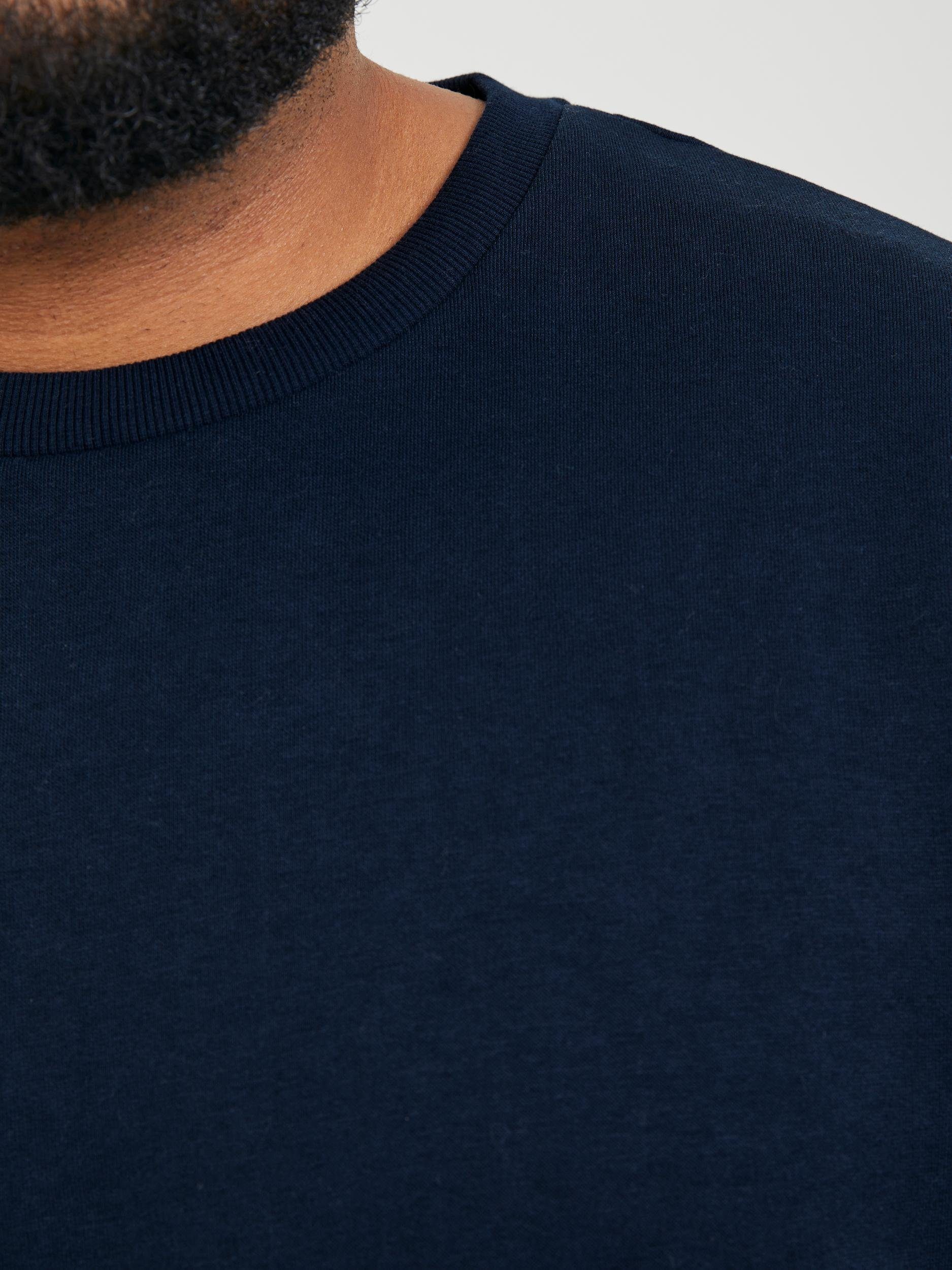 Jack & Jones PlusSize Sweatshirt JJEBRADLEY SWEAT CREW NOOS PLS mit Rippbündchen