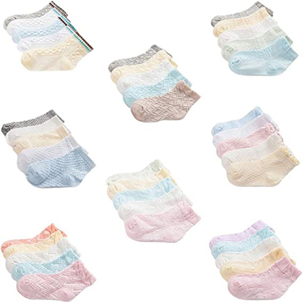 DEBAIJIA Komfortsocken Bunt Socke Baumwolle für Baby Kinder 5 in 1 Set Jungen Mädchen