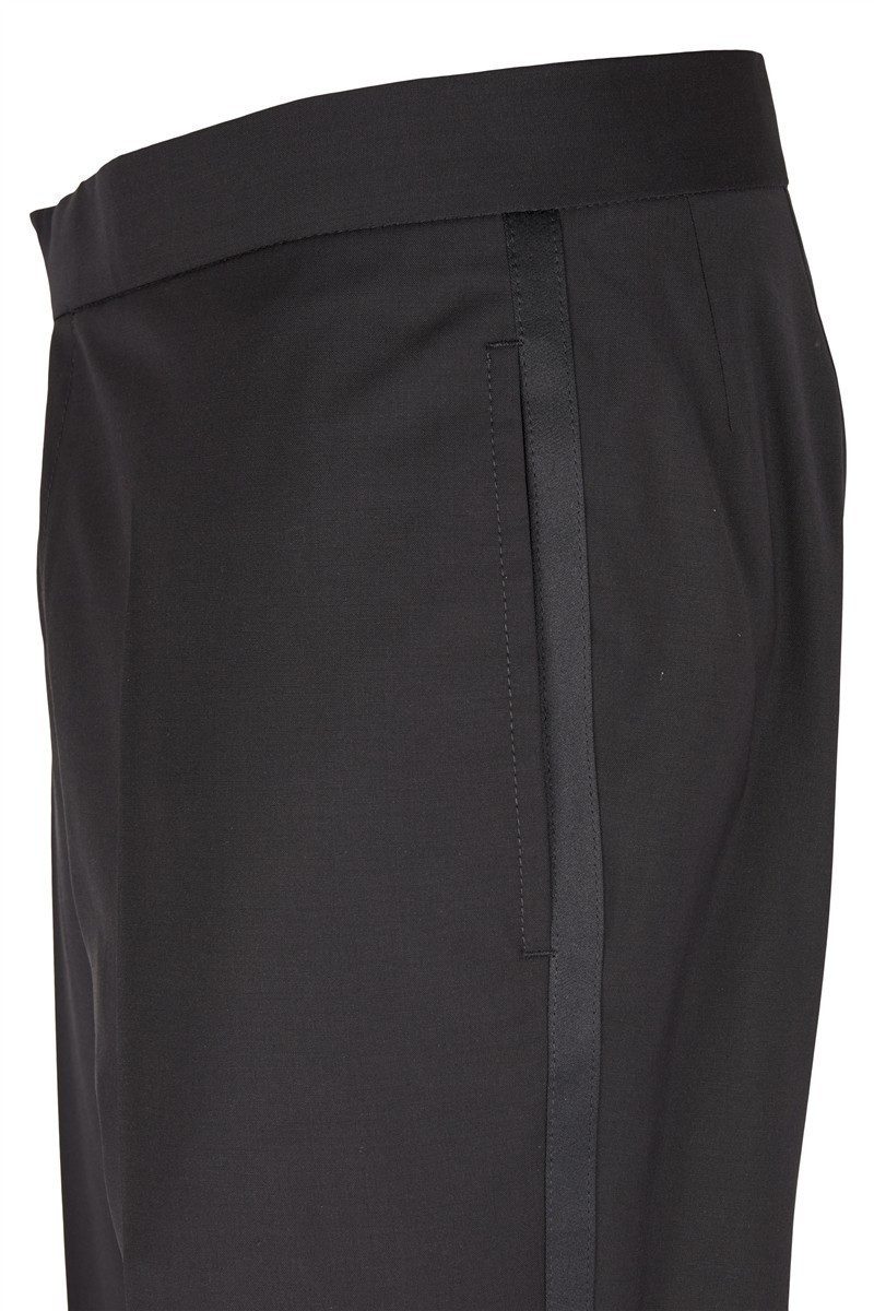 Wilvorst Anzughose Wilvorst CLASSICs Herren Smokinghose Modern-Fit Schwarz