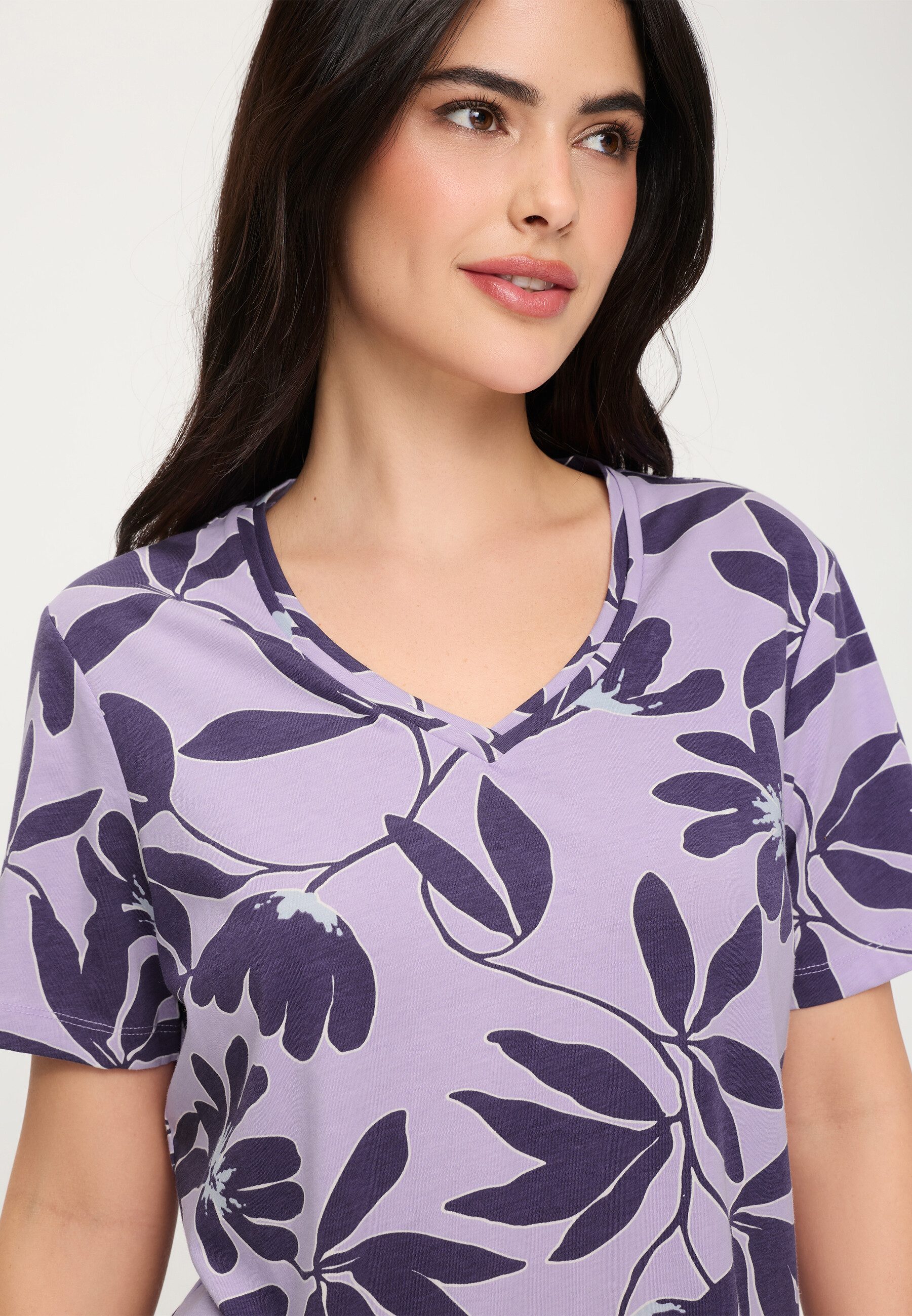 Olsen T-Shirt mit V-Ausschnitt und Halbarm