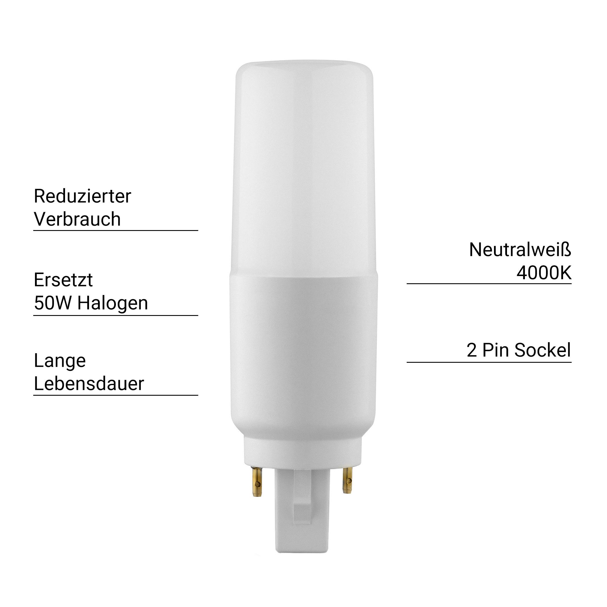 SEBSON LED-Leuchtmittel LED Lampe G24 7W G24d Unsiversal-Sockel, Leuchtmittel - 10er Pack, 10 St.