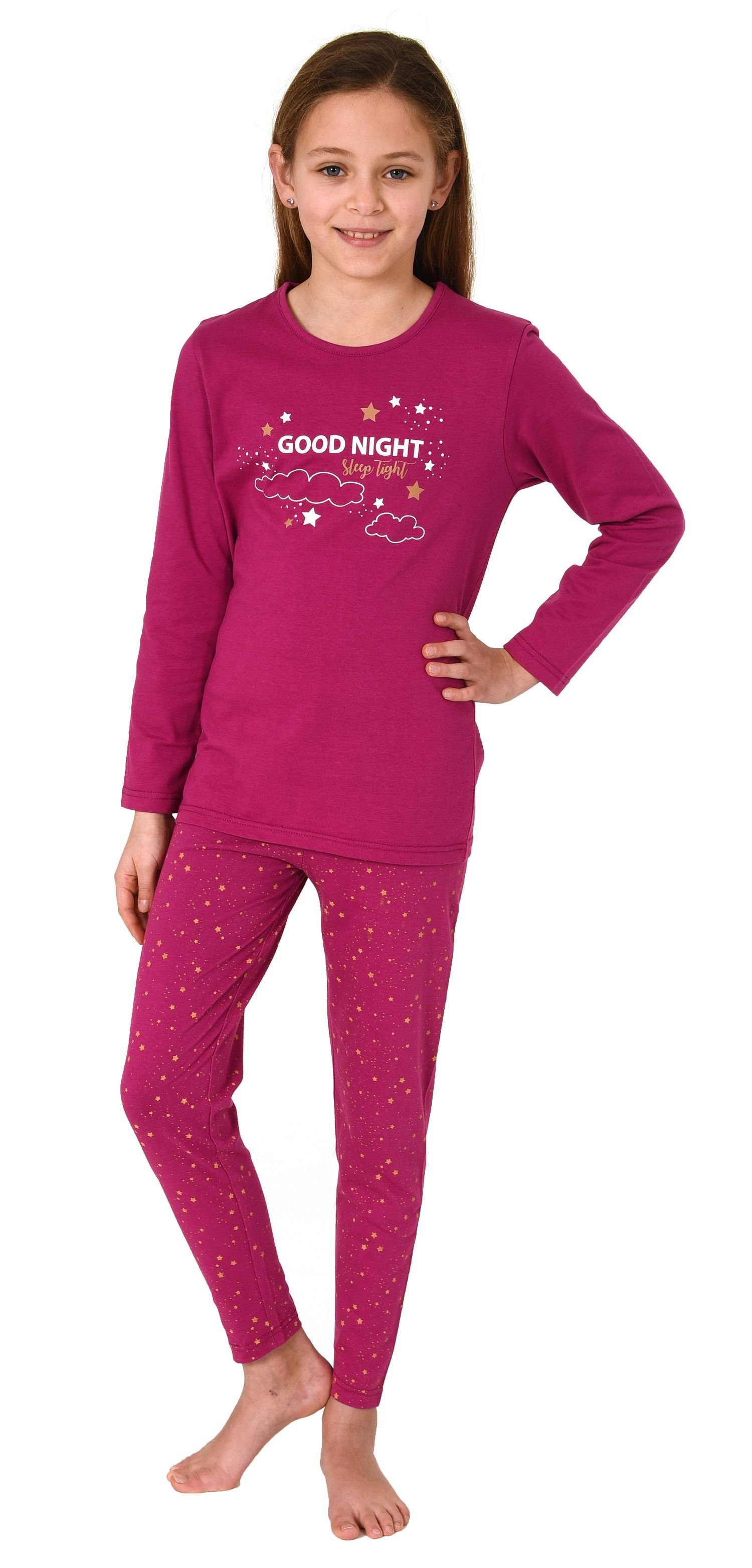 Normann Pyjama Schöner Mädchen Schlafanzug, langärmliger Pyjama mit süßem Motiv beere