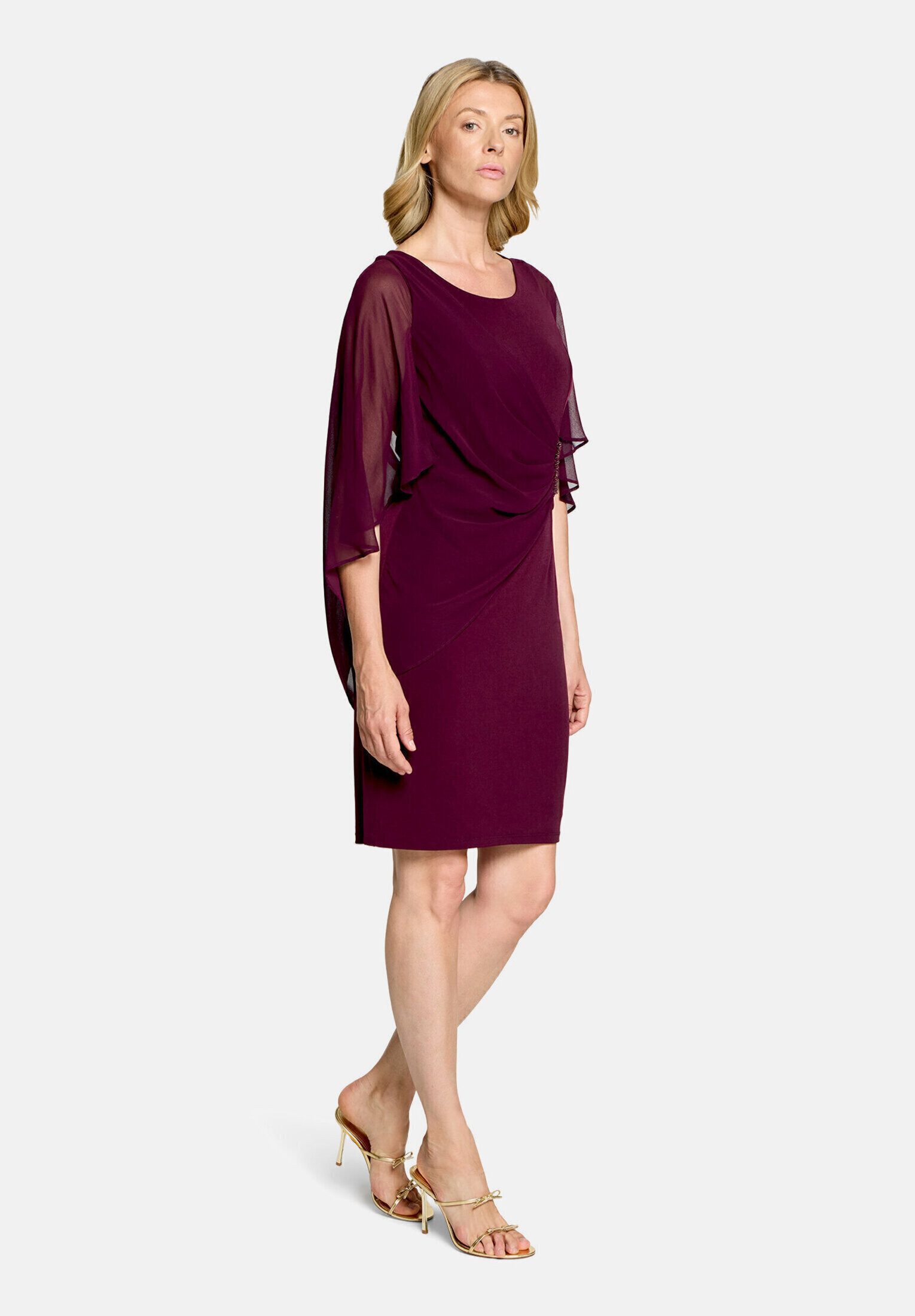 Vera Mont Cocktailkleid Damen mit Raffung Materialmix