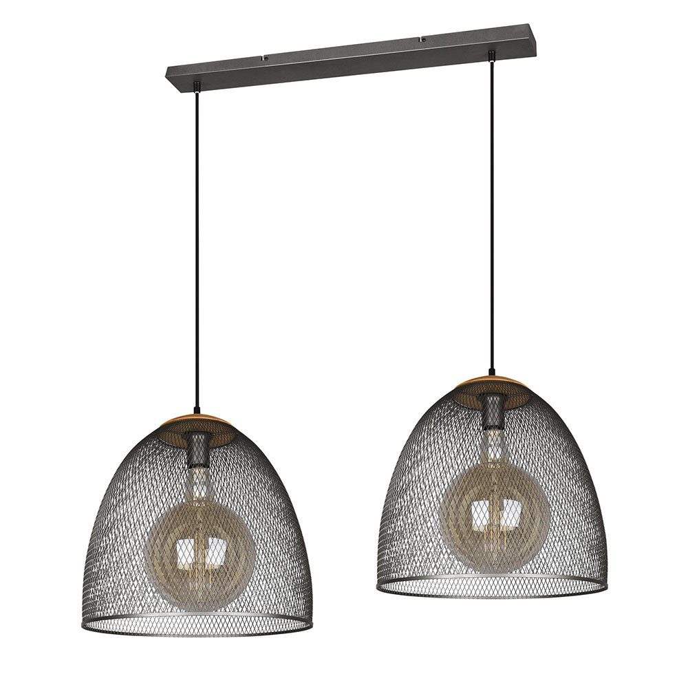 TRIO Leuchten Pendelleuchte, Leuchtmittel nicht inklusive, Pendellampe Hängeleuchte Hängelampe 2 flammig Höhe anpassbar Retro E27