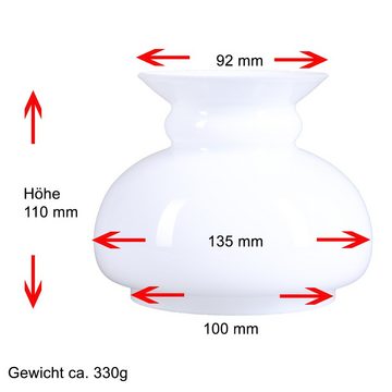 Home4Living Lampenschirm PetroleumglasKL4400 d=100mm Weiß, Dekorativ