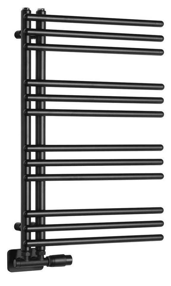 Aqualine Badheizkörper POSEIDON Badheizkörper 450x740 mm, Schwarz matt, Aqualine-PS474B