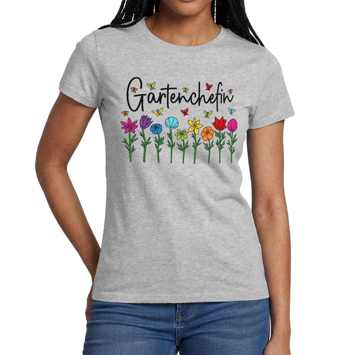Spreadshirt T-Shirt Gartenchefin Garten Gartenarbeit Blumen Frauen T-Shirt (1-tlg) Slim Fit, fällt klein aus