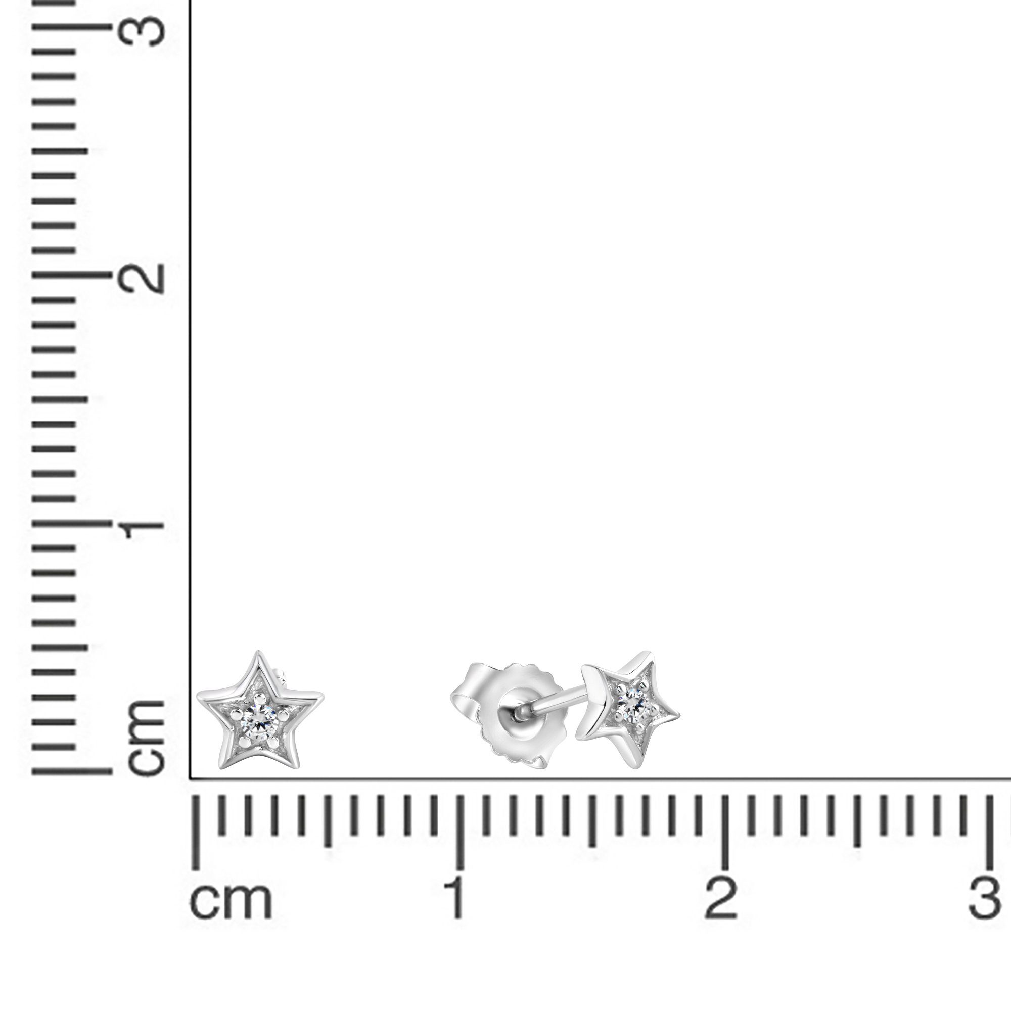 Zeeme Paar 925 Ohrstecker Sterling rhodiniert Zirkonia Silber