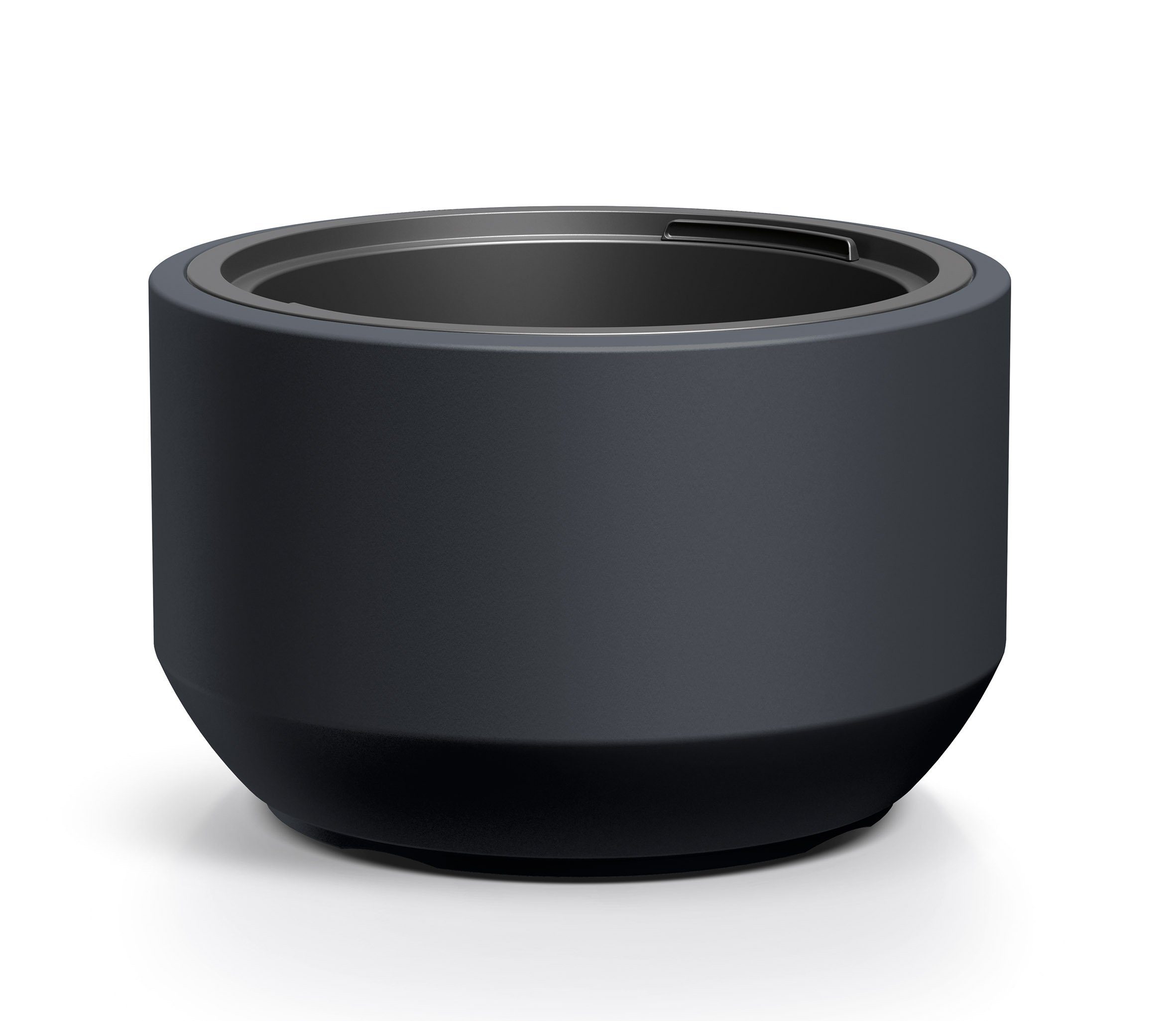 Spetebo Blumentopf XL Kunststoff Blumentopf rund gerade Form (Packung, 1 St., 1 tlg), Design Blumenkübel in anthrazit mit Pflanz-Einsatz