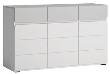 Feldmann-Wohnen Kommode Albi (Albi, 1 St., Kommode), 126x41x77cm weiß grau Hochglanz