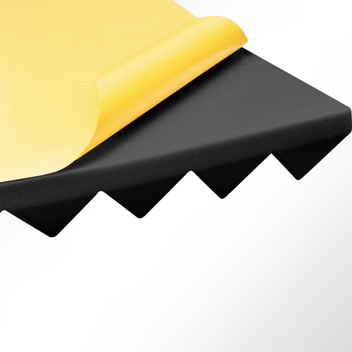 Quiet Please Dämmplatte Basotect® Pyramidenschaum Noppenschaum schwarz Dark EcoBalanced selbst, (1-St), 1000 x 500 x 50 mm [L x B x H]