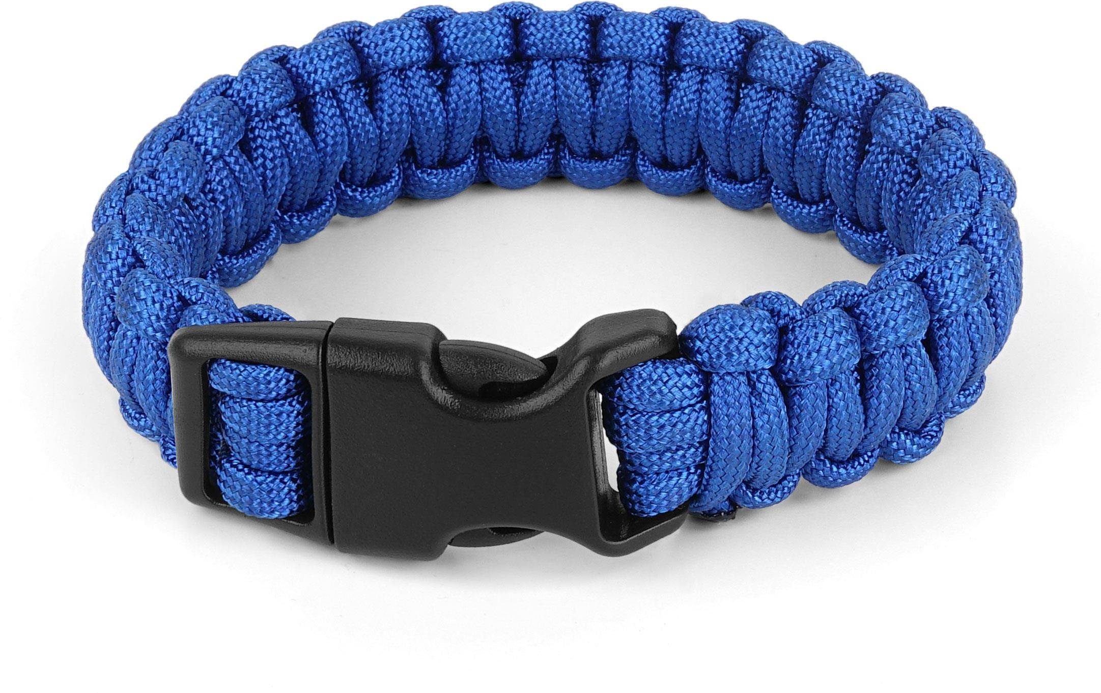 mit | Armband Survival Professionelles Paracord geflochtener Large, Armband Paracord Outdoorausrüstung normani 17 Outdoorgadet Survival-Armband Clipverschluss Überlebensset aus Blau Blau mm