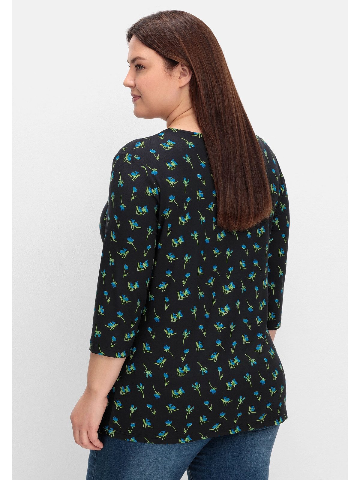 Sheego T-Shirt Große Größen mit Blumenprint günstig online kaufen