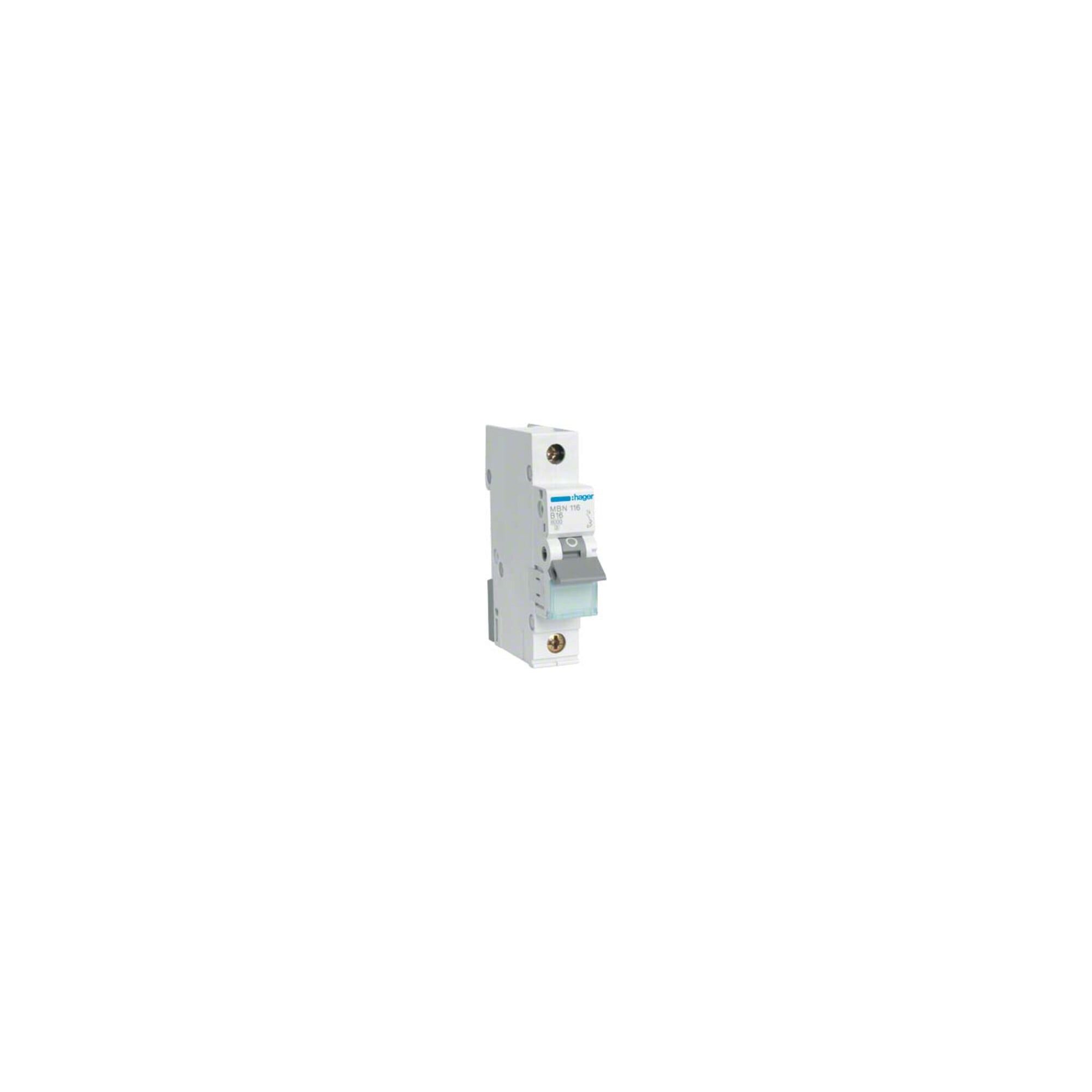 Hager Sicherungsmutter Hager Leitungsschutzschalter 1pol. B-16A, 6kA MBN116