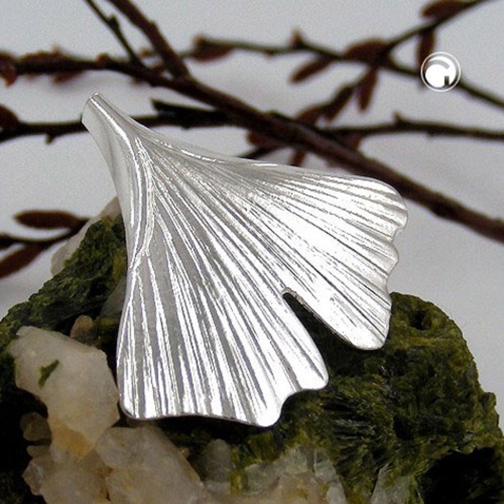 27 Ginkgoblatt x Silber Silberschmuck unbespielt glänzend 26 für 925 Schmuckbox, Anhänger mm Kettenanhänger inkl. Damen