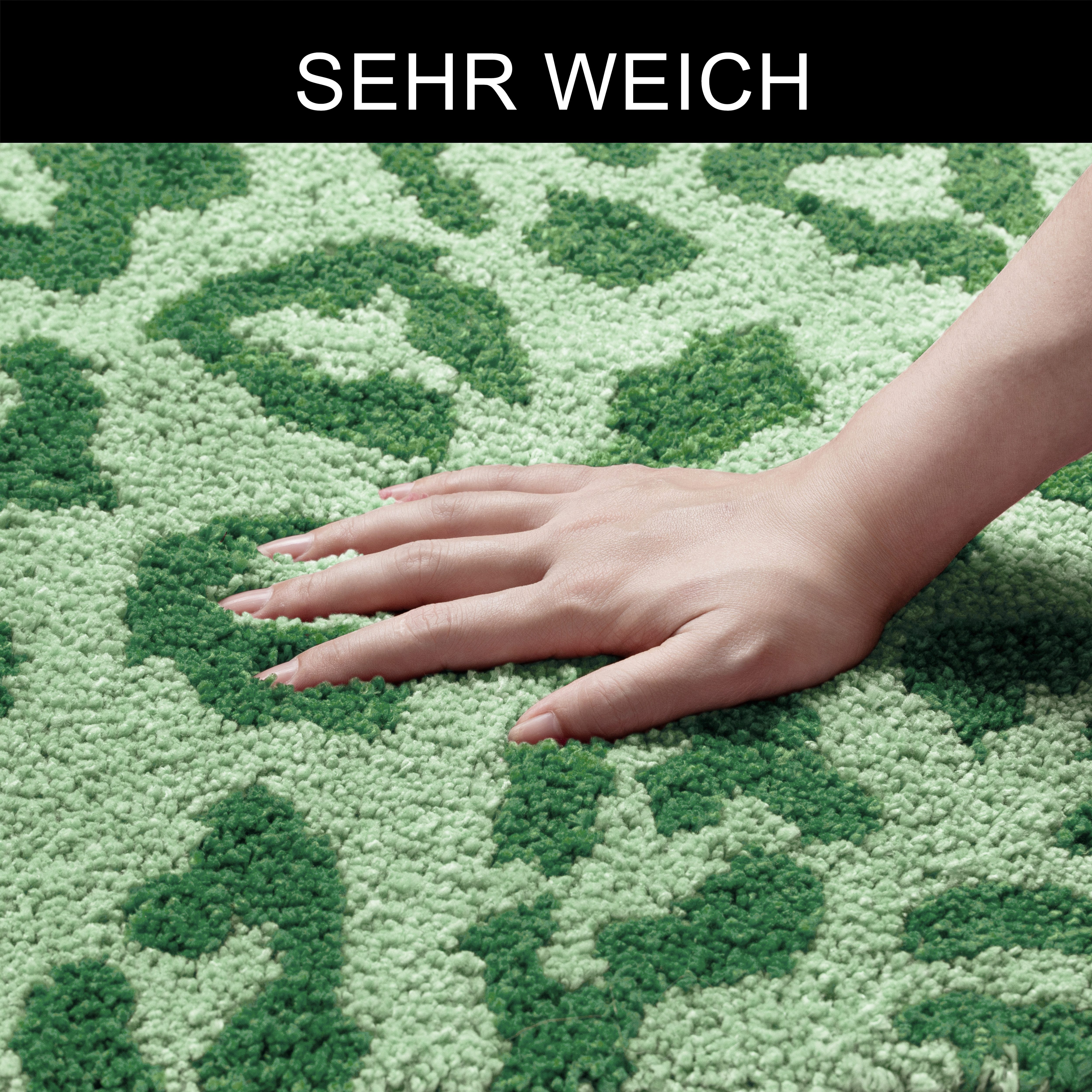 OTTO home Badematte Anna Leo, Badvorleger, Badezimmer Teppich, Duschvorleger, Höhe 15 mm, rutschhemmend beschichtet, schnell trocknend, fußbodenheizungsgeeignet – Bild 4 von 5