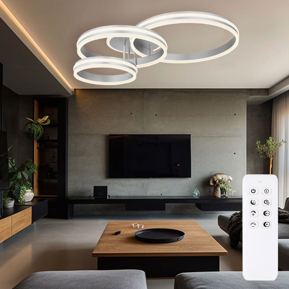 GLOBO LIGHTING LED Deckenleuchte, LED-Leuchtmittel fest verbaut, Kaltweiß, Warmweiß, Neutralweiß, Tageslichtweiß, Farbwechsel, Ring Deckenleuchte dimmbar Deckenlampe LED dimmbar