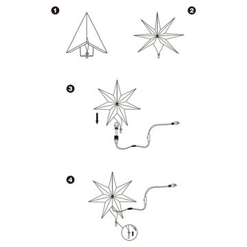 Salcar LED Stern LED Dekolicht Weihnachtsstern Papierstern-Lichterkette Beleuchtete, 55cm Hängender-LED-Stern, Dekoration Sterne Warmweiß 55cm