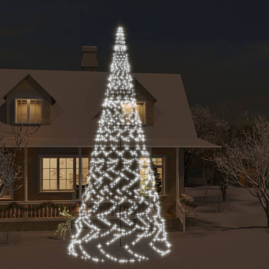 vidaXL Christbaumschmuck LED-Weihnachtsbaum für Fahnenmast Kaltweiß 3000 LEDs 800 cm (1-tlg)