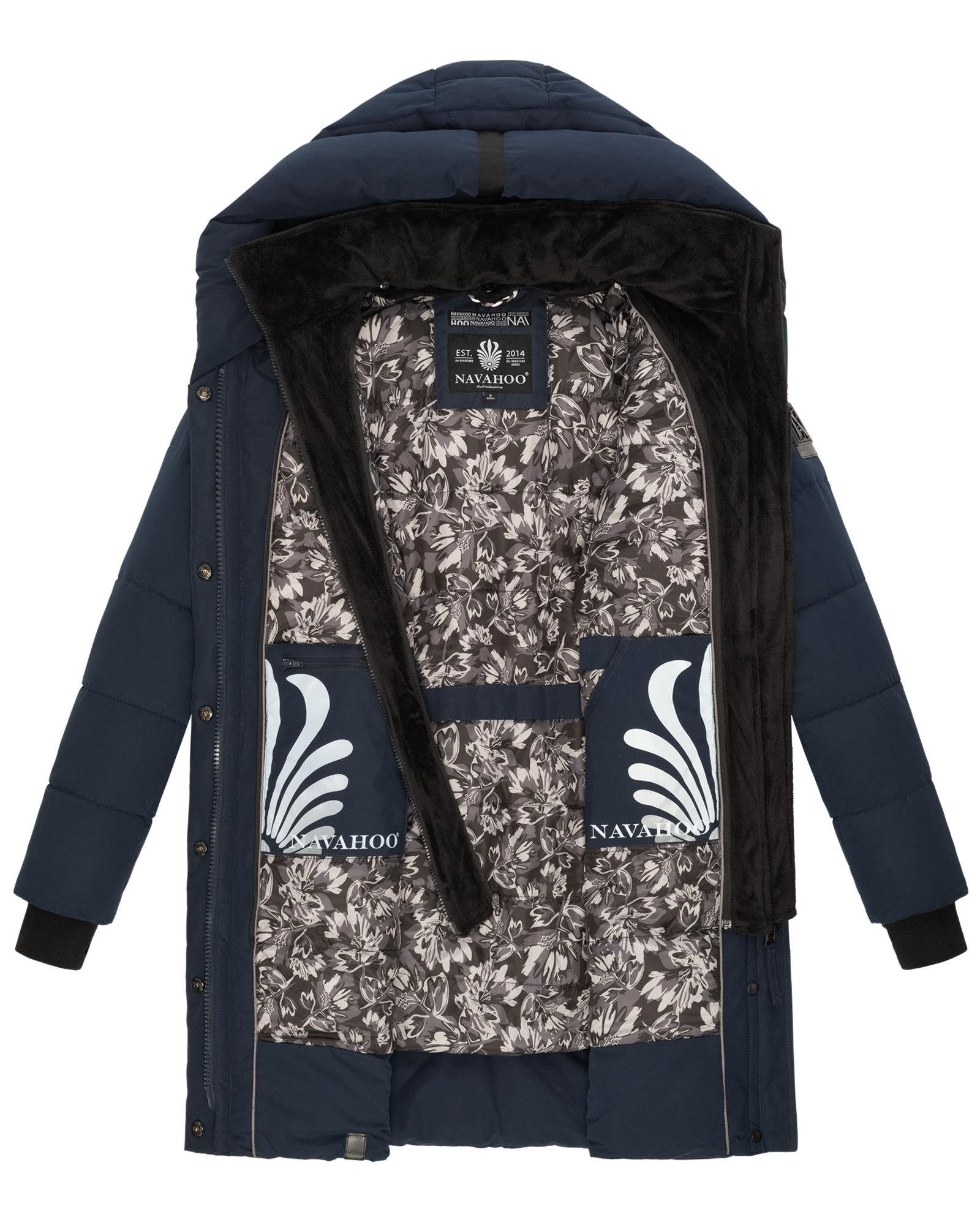 Navahoo Steppmantel Knutschilein Stylischer Damenmantel mit abnehmbarem Fleece-Kragen