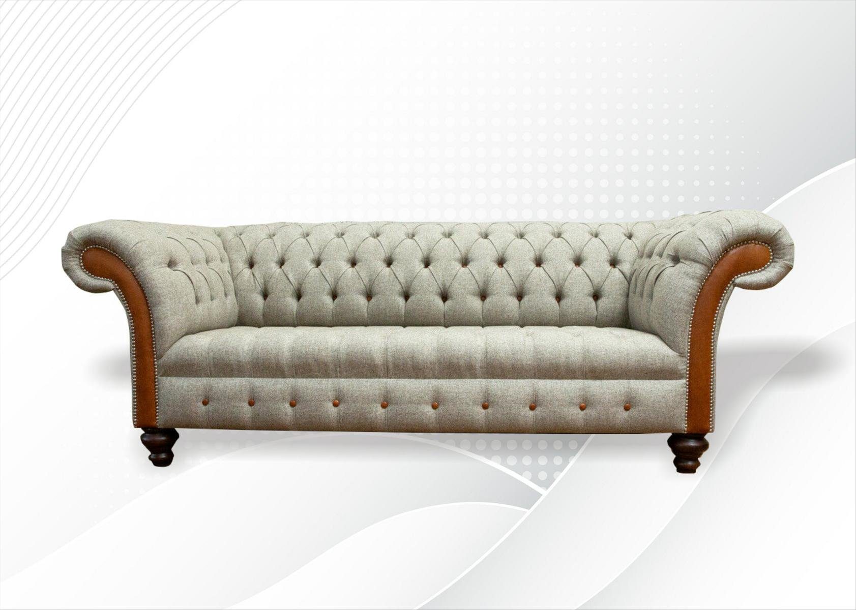 JVmoebel Chesterfield-Sofa, Chesterfield cm 225 Couch 3 Sitzer Design Sofa