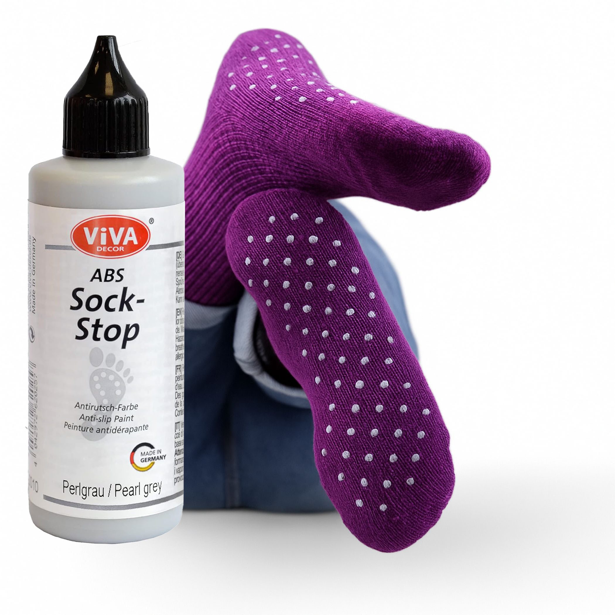 ABS-Socken ViVA DECOR ABS Sock-Stop 82ml, Perlgrau