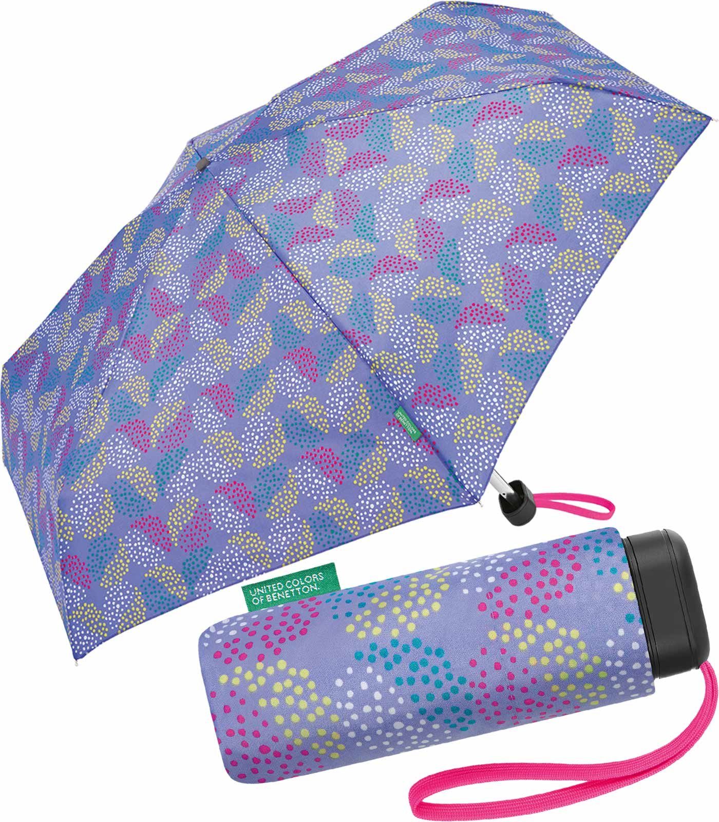 Taschenregenschirm periwinkle, modernem mit Flat deep of Mini Dots Benetton Pop United Colors Punkte-Kreise-Muster violett Ultra -