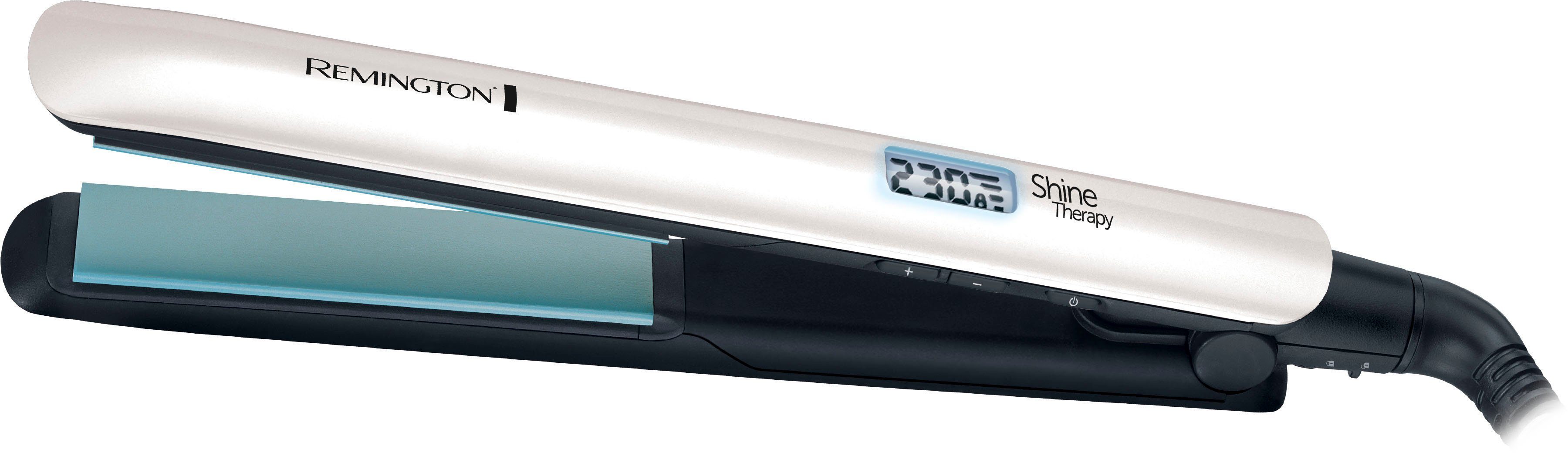 Remington Haartrockner Shine mit Therapy S8500GP aus bestehend Haarglätter W, Geschenk-Set, Haartrockner 2300 und Keramikbeschichtung