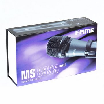 Fame Audio Mikrofon (MS 835S MKII Vocalmic, Dynamisches Gesangsmikrofon, Nierencharakteristik, Handmikrofon mit Ein/Aus-Schalter, 60Hz-14000Hz Übertragungsbereich, inklusive Klemme und Reduziergewinde), MS 835S MKII, Dynamisches Gesangsmikrofon, Nierencharakteristik