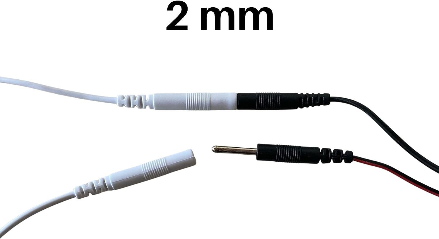 Axion Elektrodenpads TENS-EMS-Geräte Anschlusskabel, Set 2 St.,mit 2mm Steckanschluss