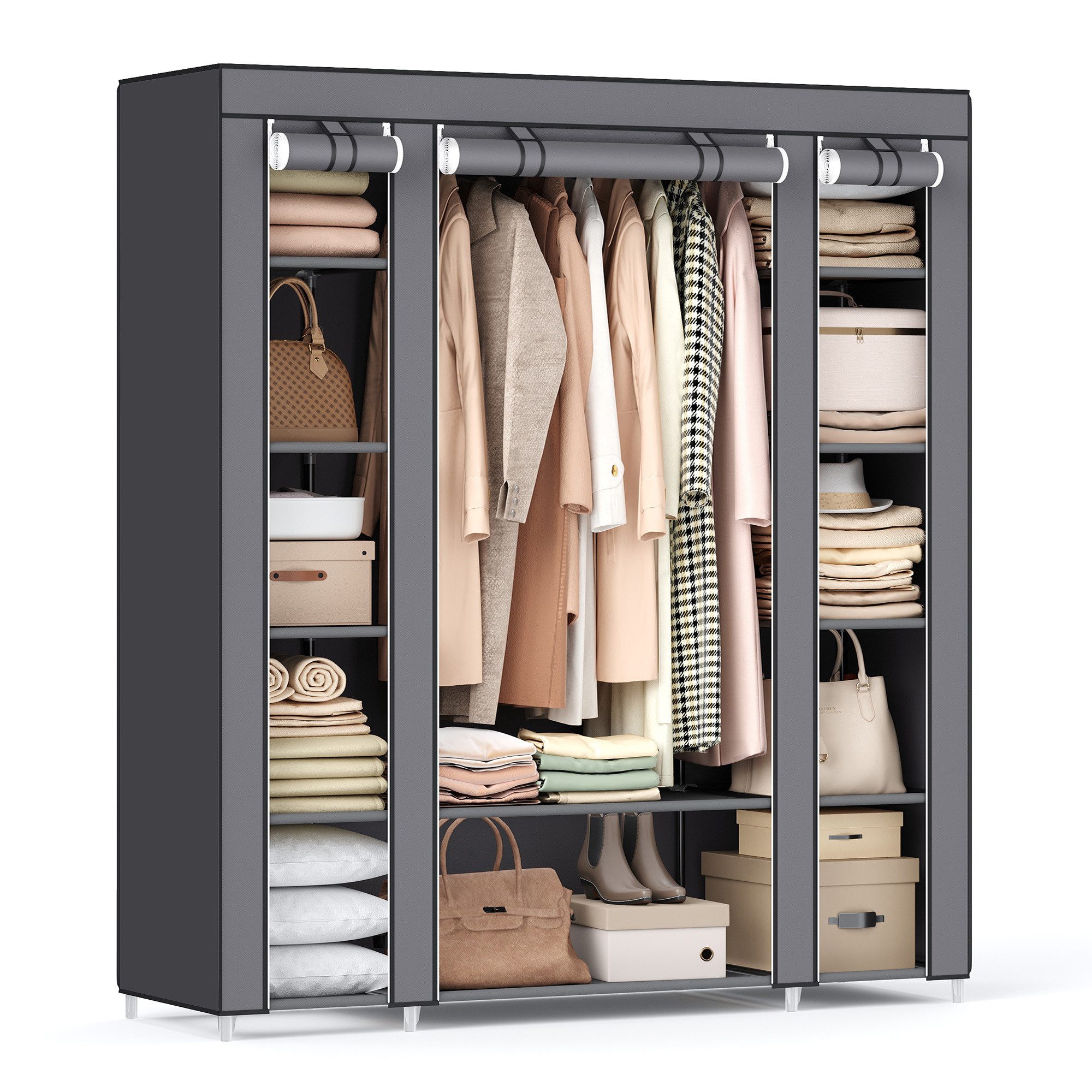SONGMICS Kleiderschrank Stoffschrank mit Überzug aus günstig online kaufen