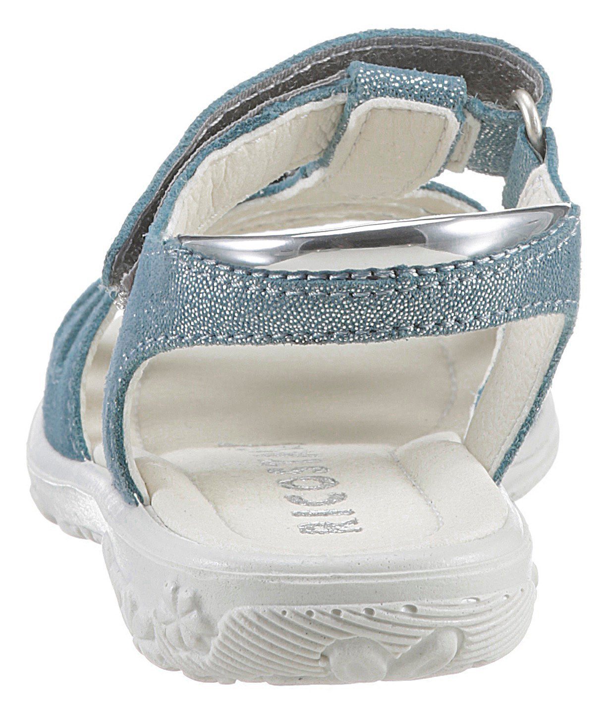 Ricosta Cleo WMS: Sandale hellblau-metallic mit Klettverschlüssen mittel