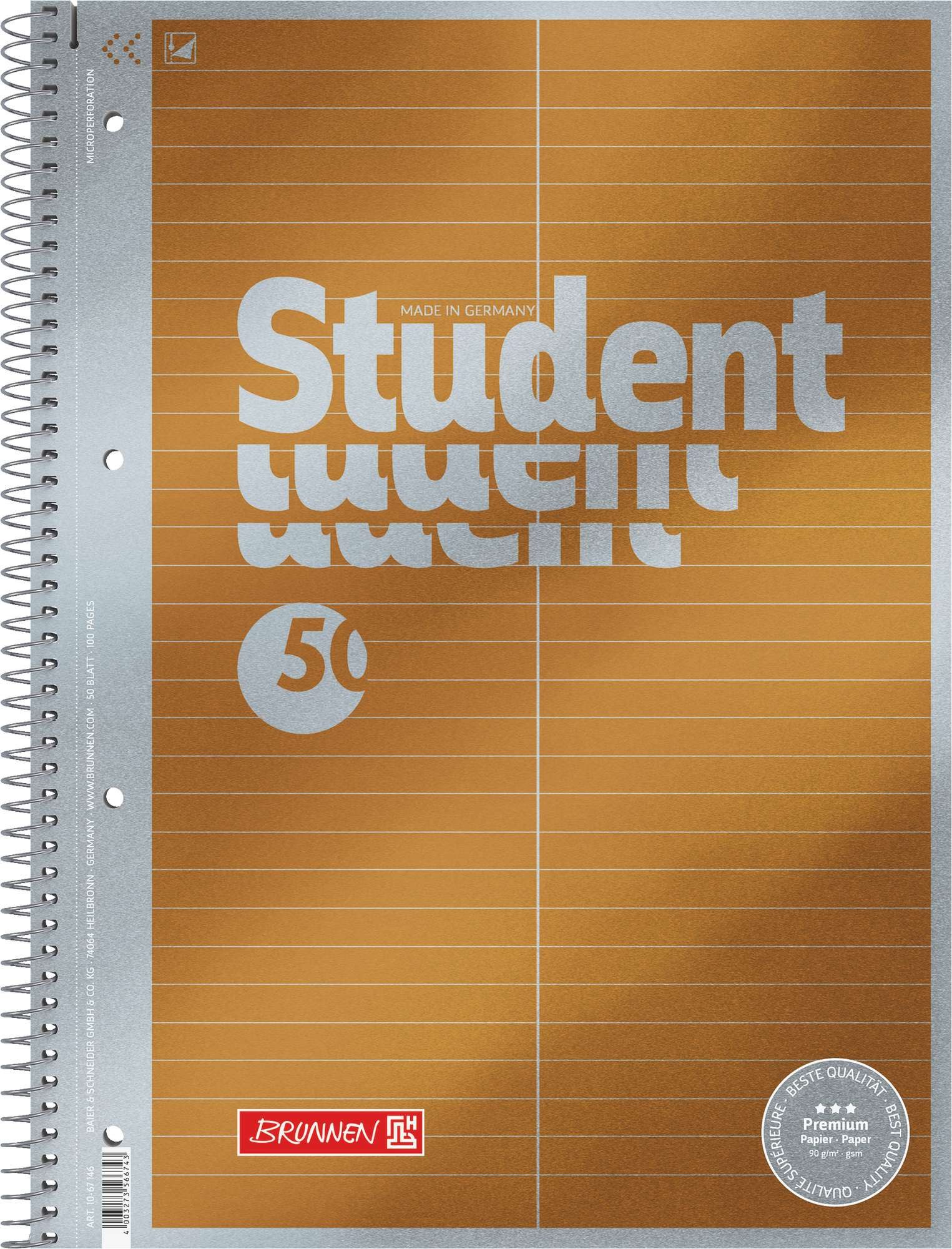 Baier & Schneider Vokabelheft Collegeblock Vokabeln A4 liniert Lineatur 53 50 Blatt, Spiralbindung