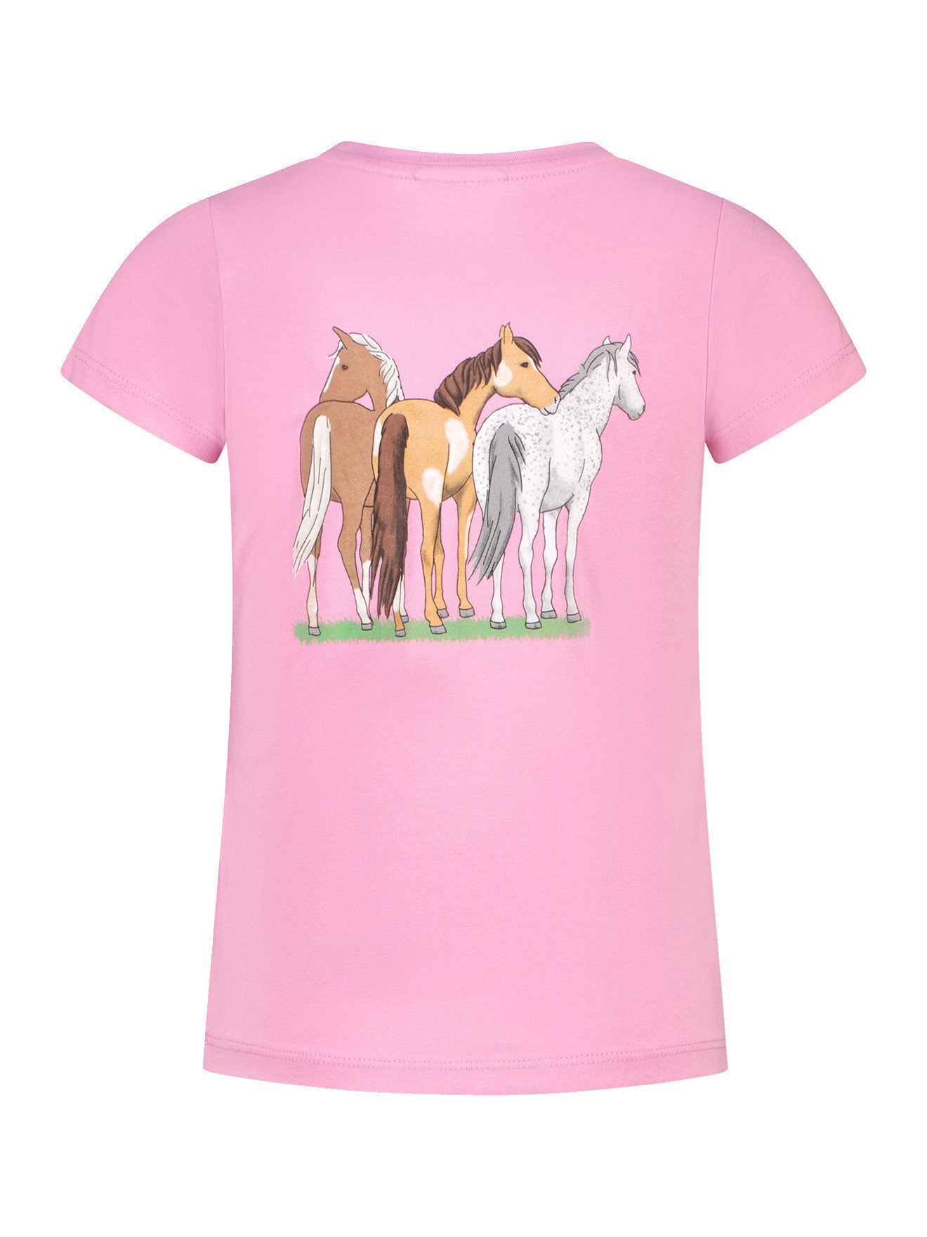 SALT AND PEPPER Kurzarmshirt T-Shirt mit Glitzer-Pferdeprint Mädchen