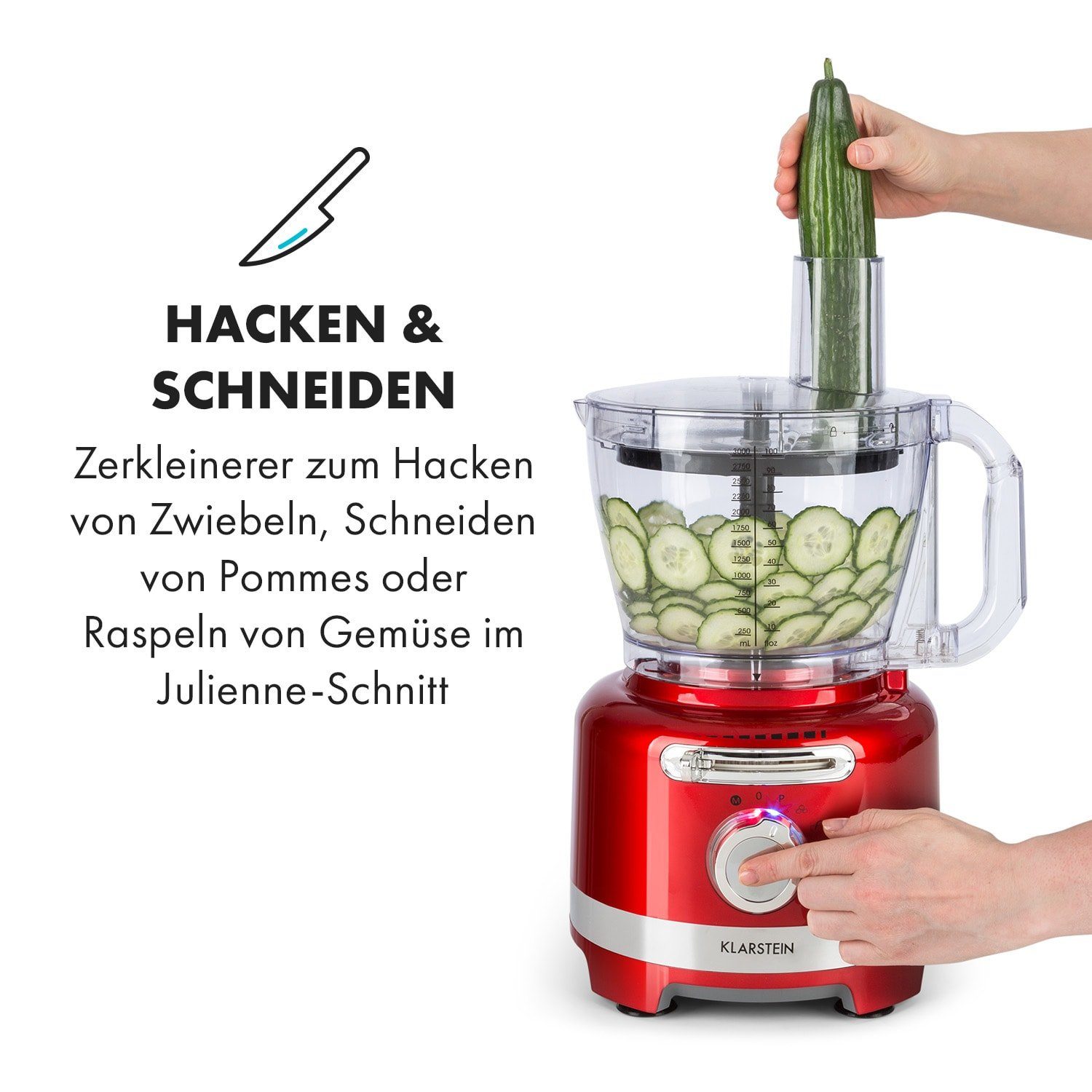 Standmixer Luca, W, mit 3 Multifunktionsmixer Kochfunktion l Blender Schüssel, 1000 Küchenmaschine Klarstein