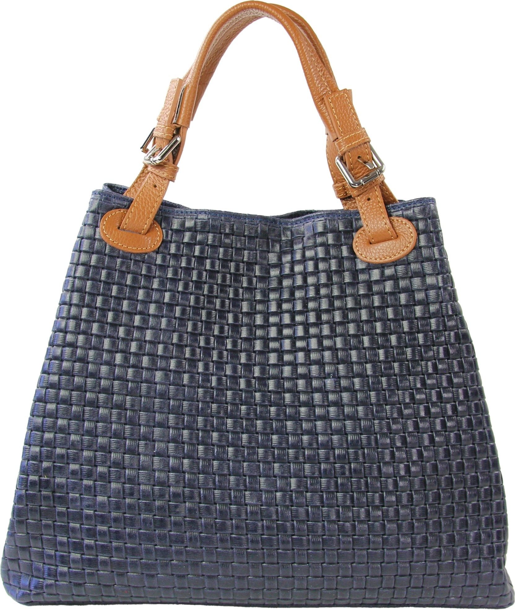 Toscanto Handtasche Toscanto Tasche dunkelblau Handtasche, (Handtasche), Damen Leder Handtasche, Umhängetasche, dunkelblau ca. 31cm