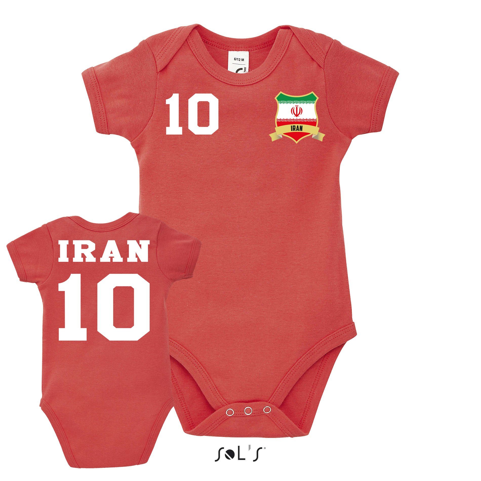 Blondie & Brownie Strampler Iran Kinder Baby 10 Sport Trikot Fußball Weltmeister Meister WM | Sommeroveralls