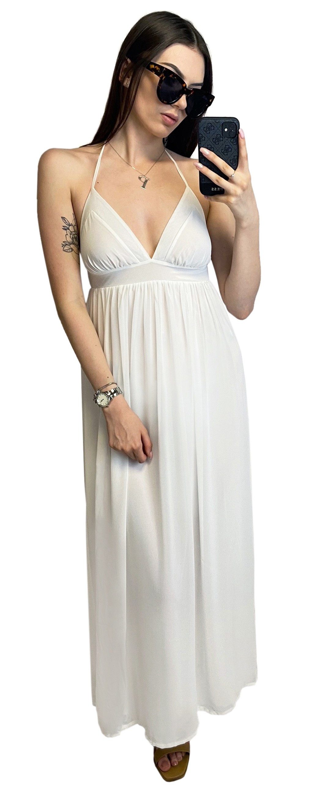 Sarcia.eu Maxikleid Elegantes, weißes Maxi-Chiffon-Kleid John günstig online kaufen
