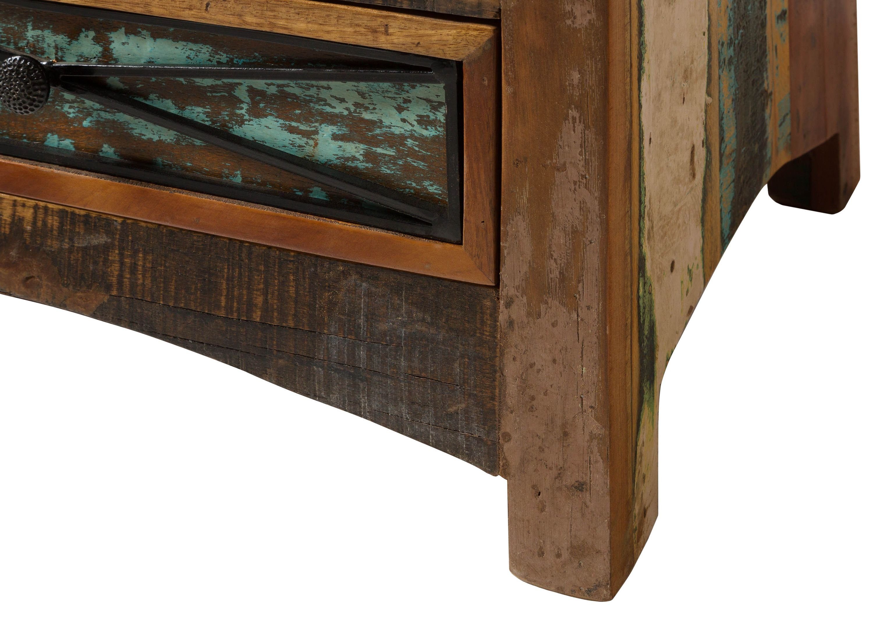 Massivmoebel24 TV-Board NATURE OF SPIRIT (Massivholz), TV-Board Altholz 170x50x50 mehrfarbig lackiert NATURE OF SPIRIT #134