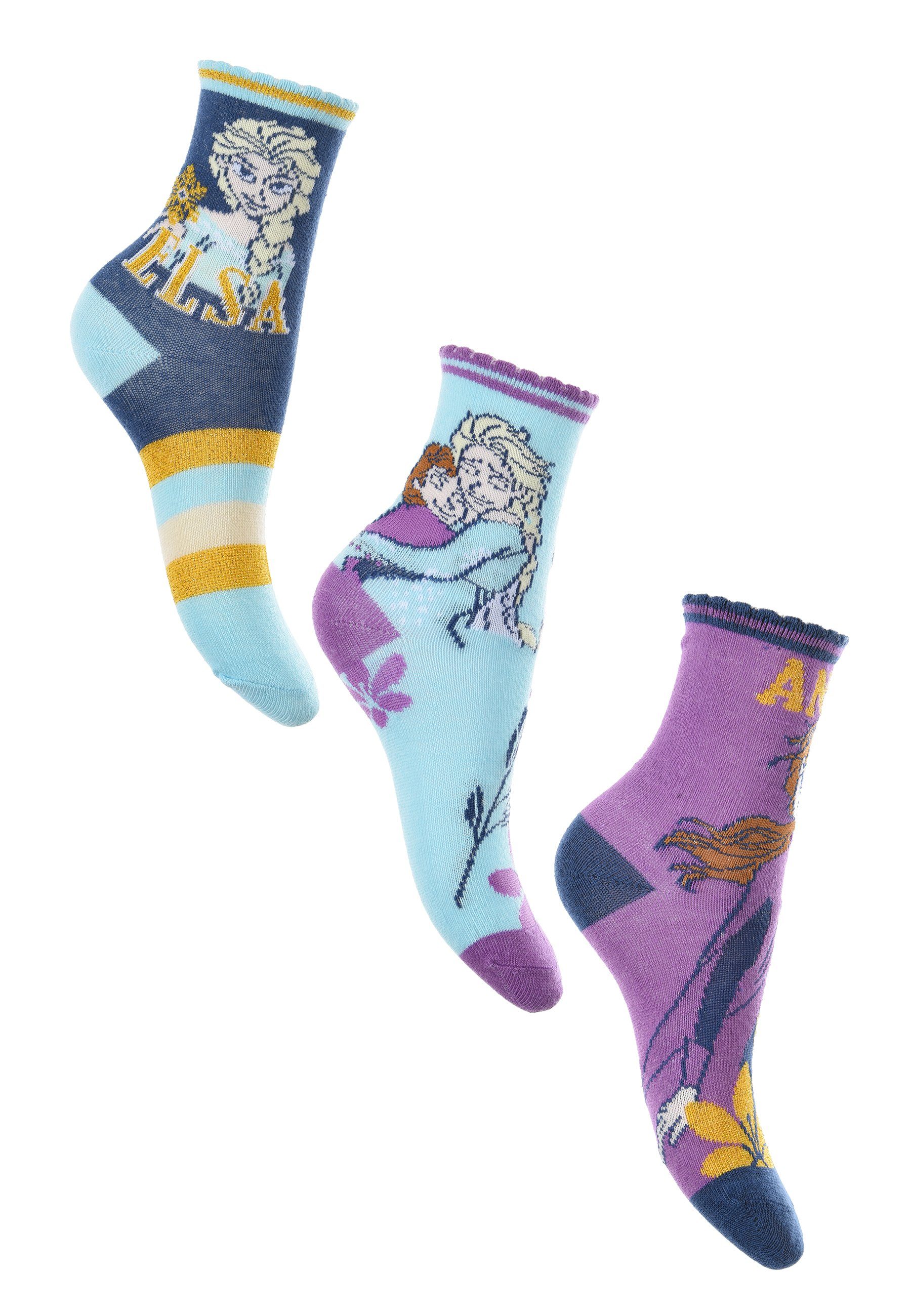 Strümpfe & Kinder (2-Paar) Socken Eiskönigin Socken Anna Frozen Mädchen Elsa Disney