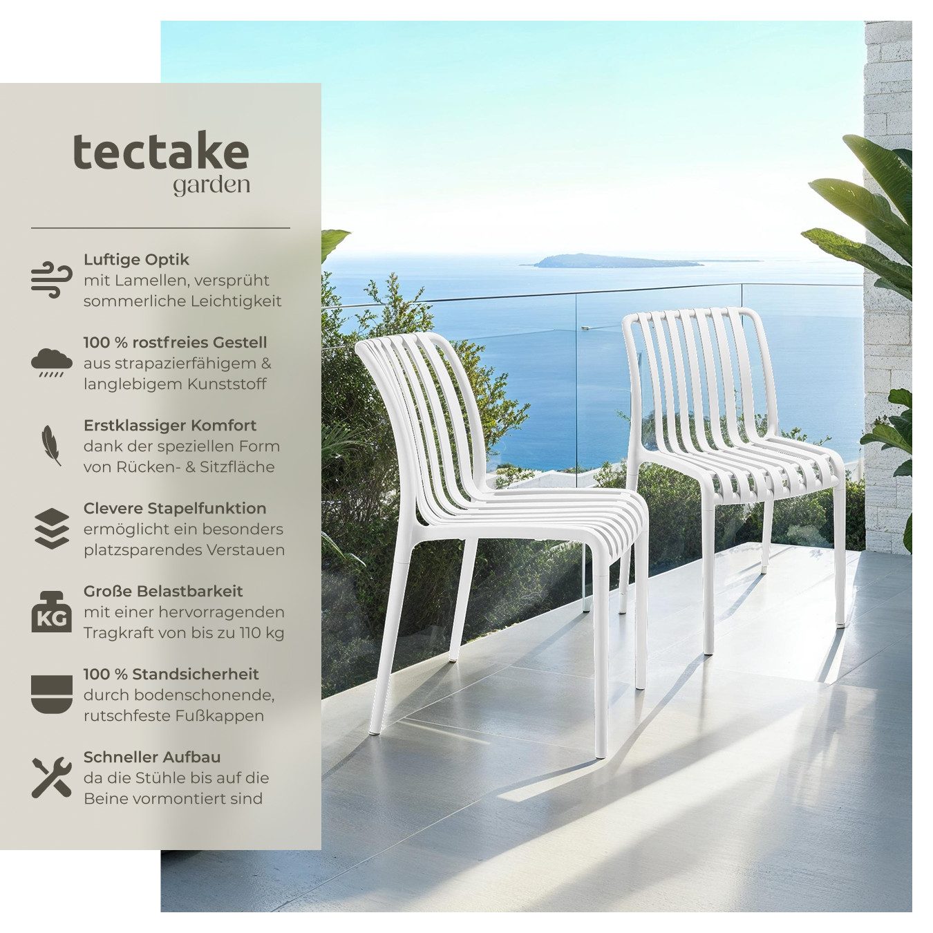 tectake Gartenstuhl Gartenstühle (Set, 2 St), günstig online kaufen